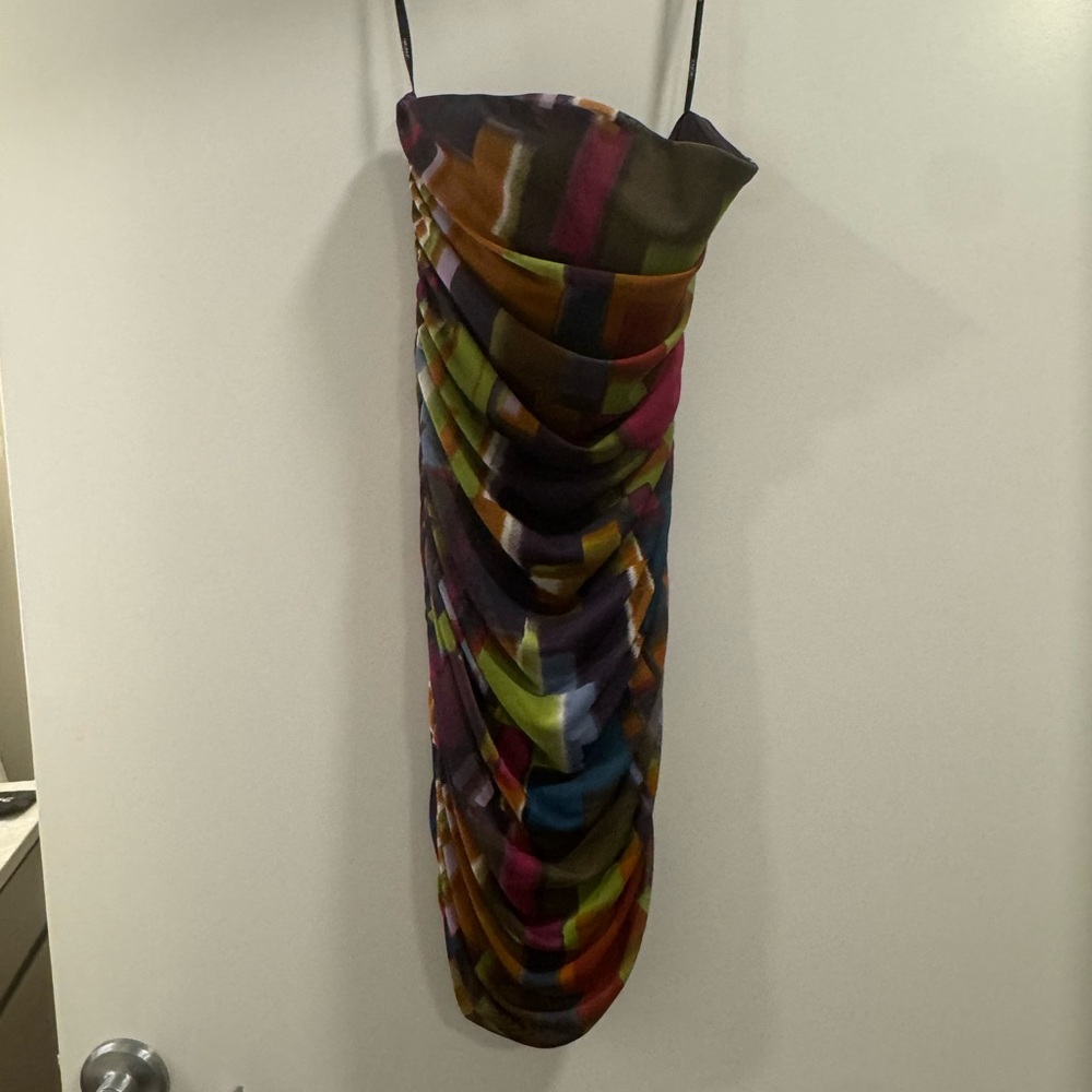 Multicolor Strapless Women's Dress